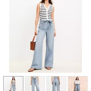 LOFT Light Blue Denim Palazzo Pants 33T